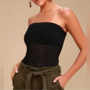 Intimately by Free People Diamond Textured Tube Top in Black